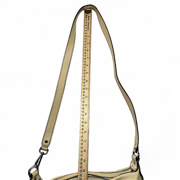 Tignanello Camel Color Leather Purse Crossbody Zipper Closure11 Pockets 3 Inside - Picture 11 of 15